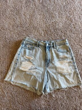 American Eagle Outfitters Distressed Light Blue Denim Shorts